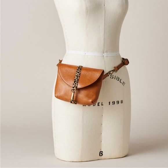 Italian Sundance Burgundy Crossbody Bag or belt bag with Animal Print Accent. - Picture 8 of 10